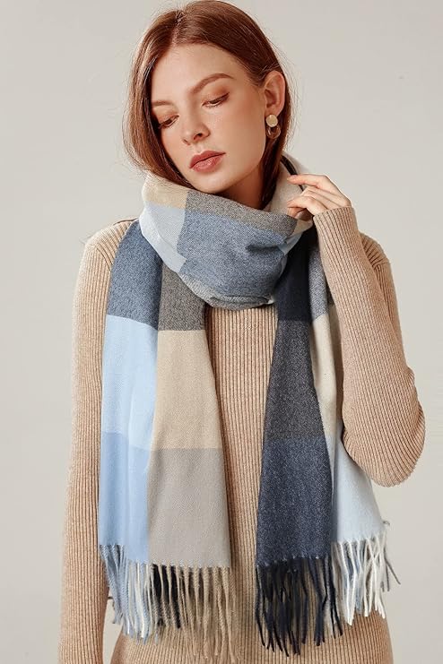 Elea - Écharpe en laine à mailles surdimensionnée pour femme | Écharpe d'automne et d'hiver confortable et élégante