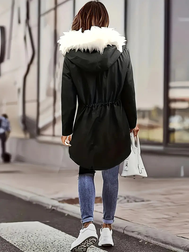 Åshild - Parka à capuche avec bordure en fourrure