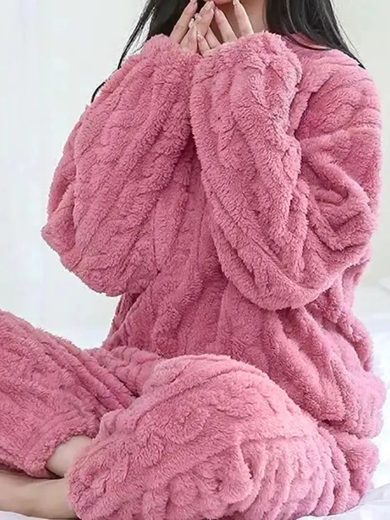 Strzeżymira - Ensemble décontracté en peluche avec pull et pantalon