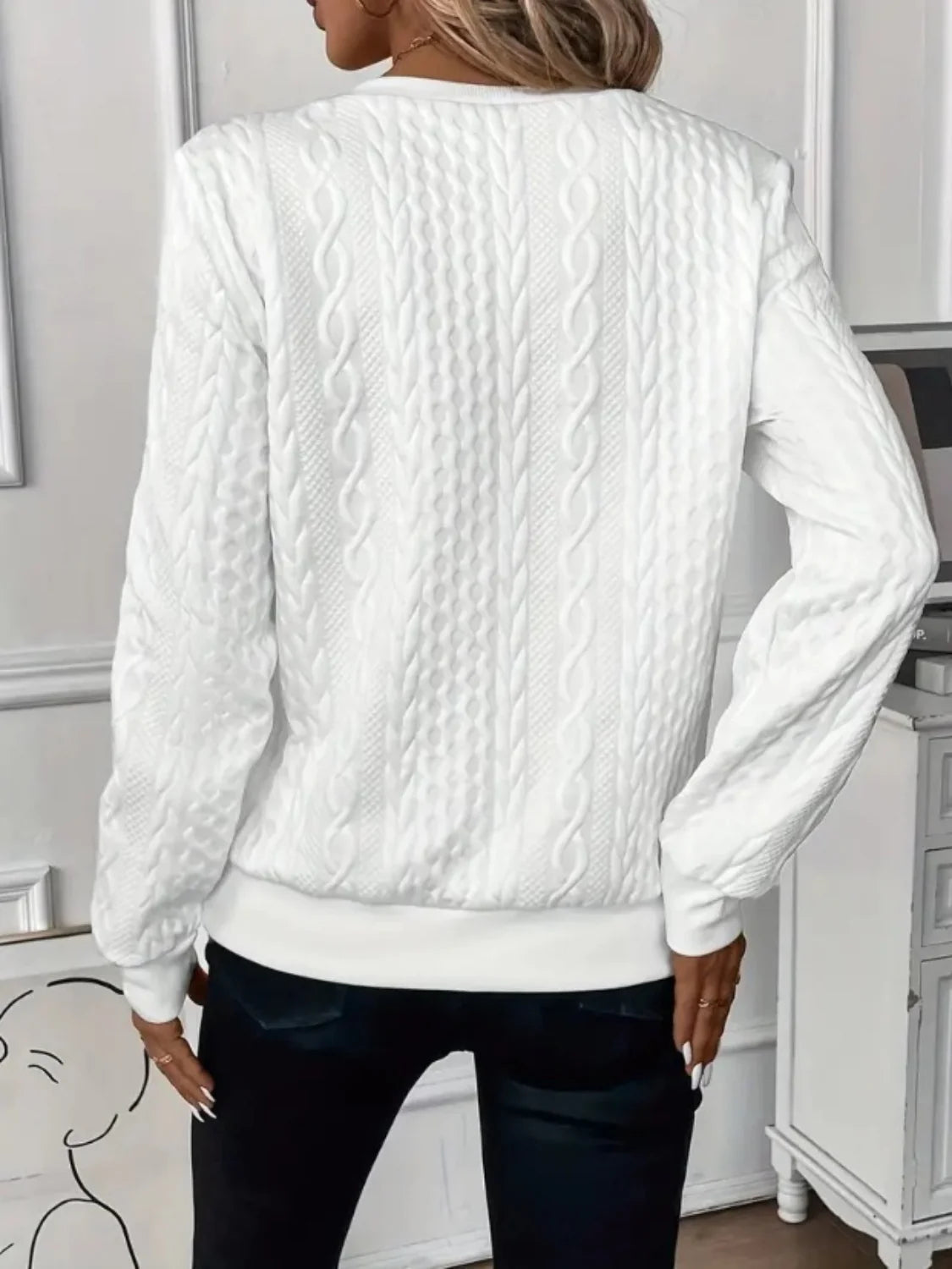 Sabine – Pull zippé en maille torsadée chic
