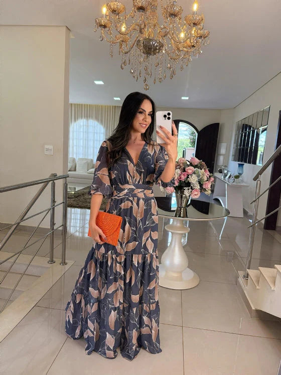 CLAUDIA | Robe longue fleurie confortable pour des journées élégantes
