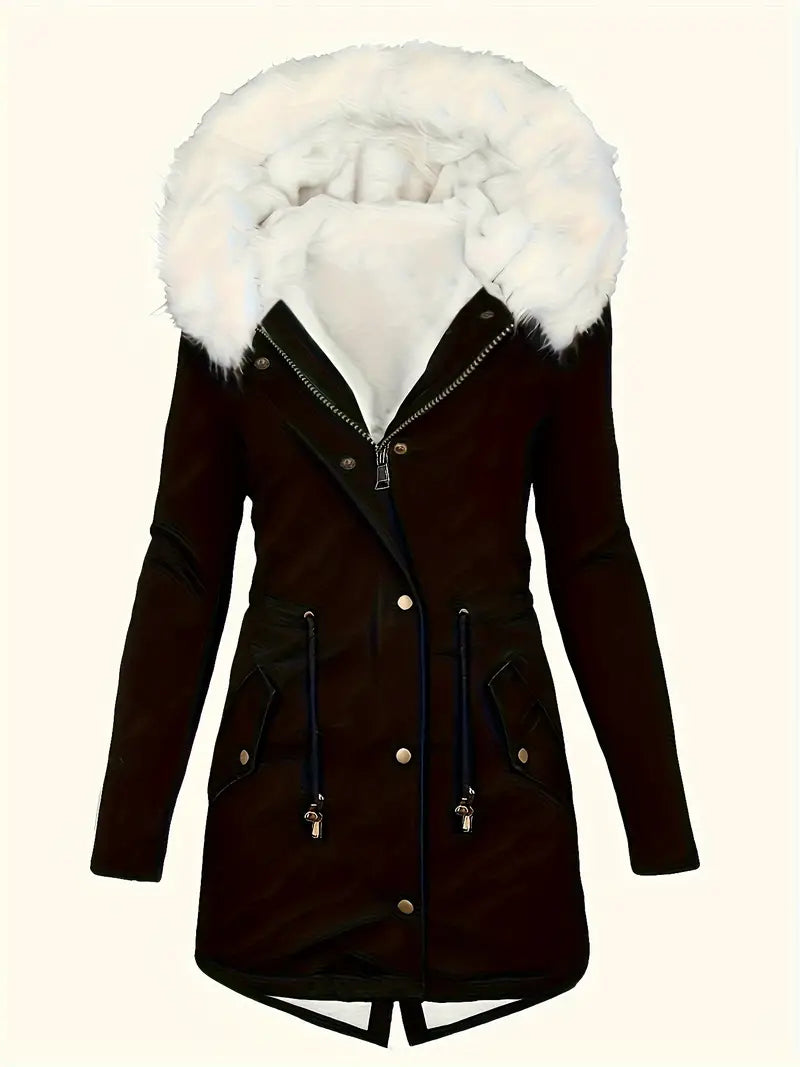 Åshild - Parka à capuche avec bordure en fourrure