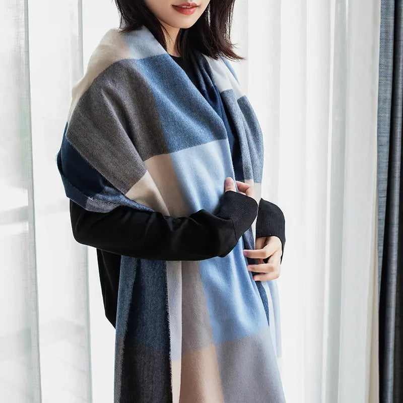 Elea - Écharpe en laine à mailles surdimensionnée pour femme | Écharpe d'automne et d'hiver confortable et élégante