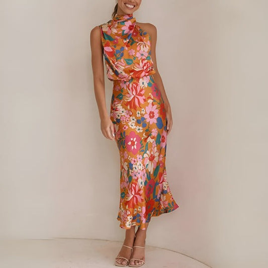 KENZY - ROBE FEMME EN SATIN FLEURI