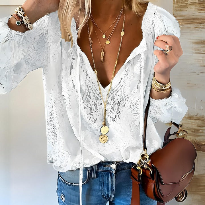 JILL - BLOUSE BOHO POUR FEMMES AU CROCHET