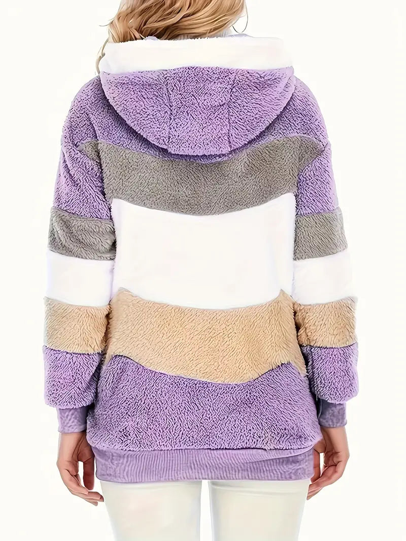 Elina - Veste Teddy à blocs de couleurs