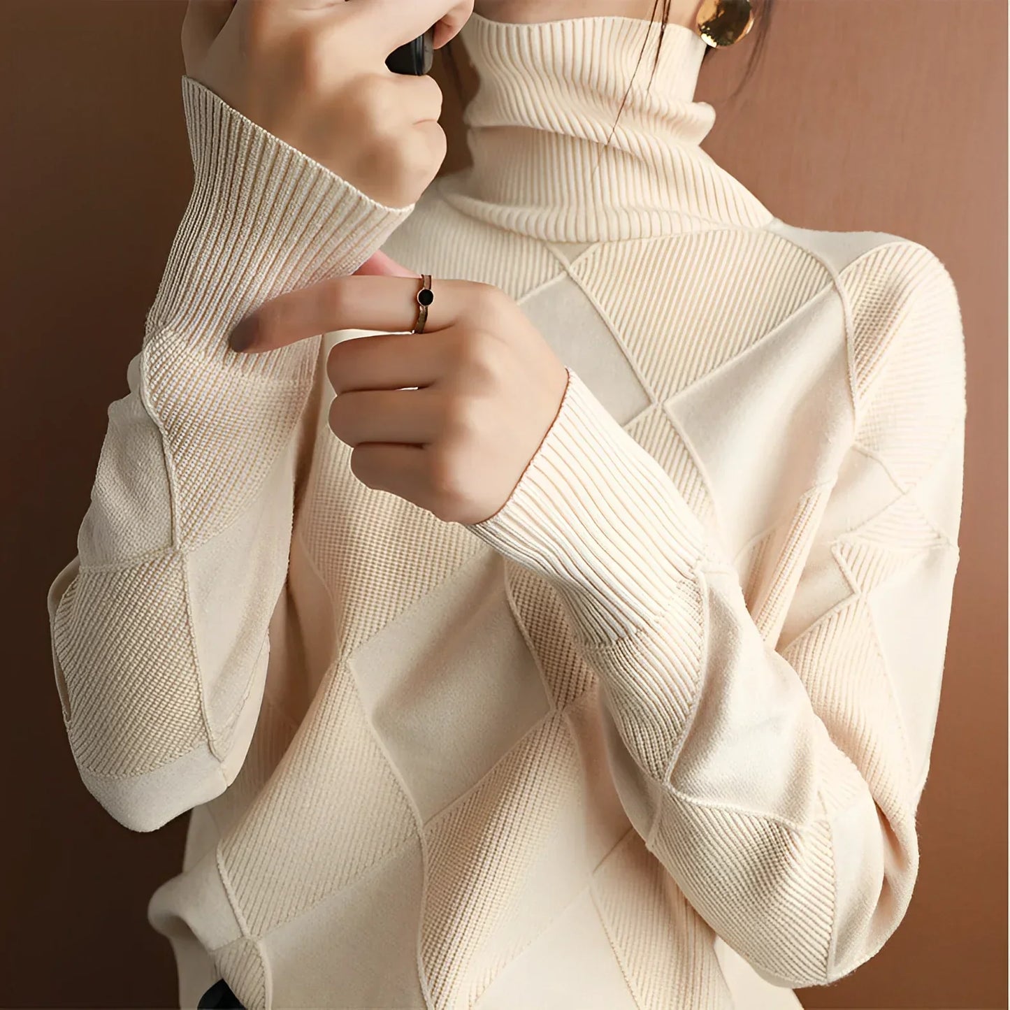 Emma - Pull ample à col roulé