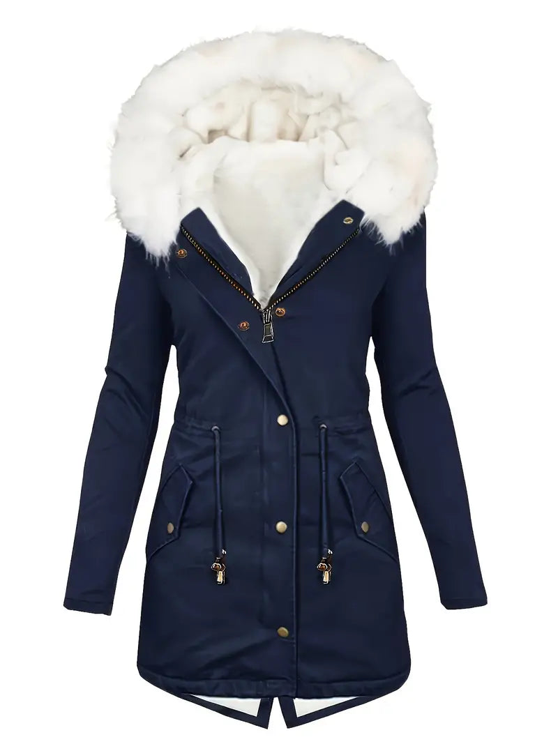 Åshild - Parka à capuche avec bordure en fourrure
