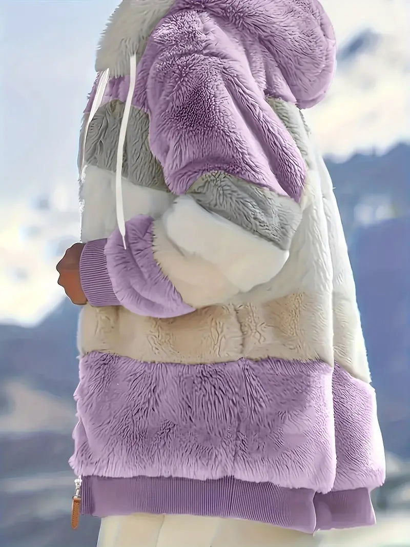 Elina - Veste Teddy à blocs de couleurs