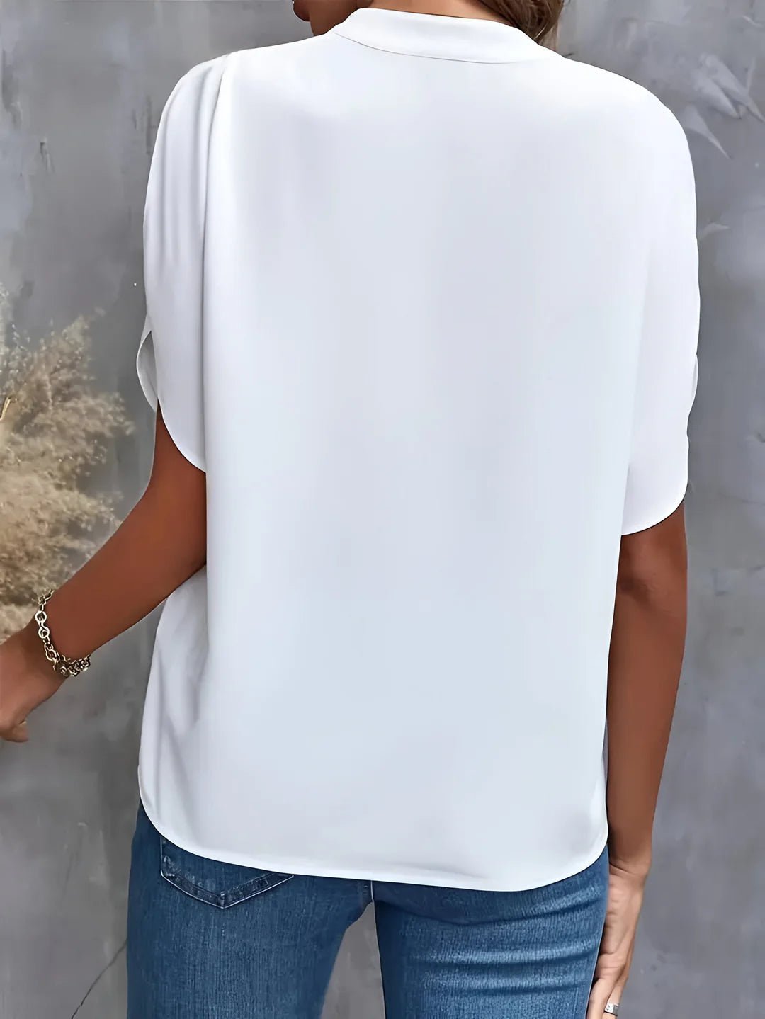 LIEKE - BLOUSE ÉLÉGANTE À COL CRANTÉ