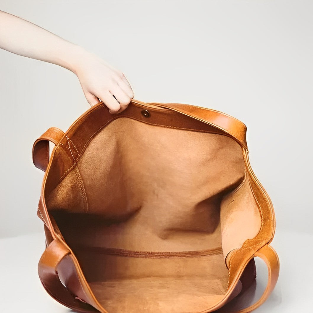 Łucja - Grand sac à main en cuir vintage