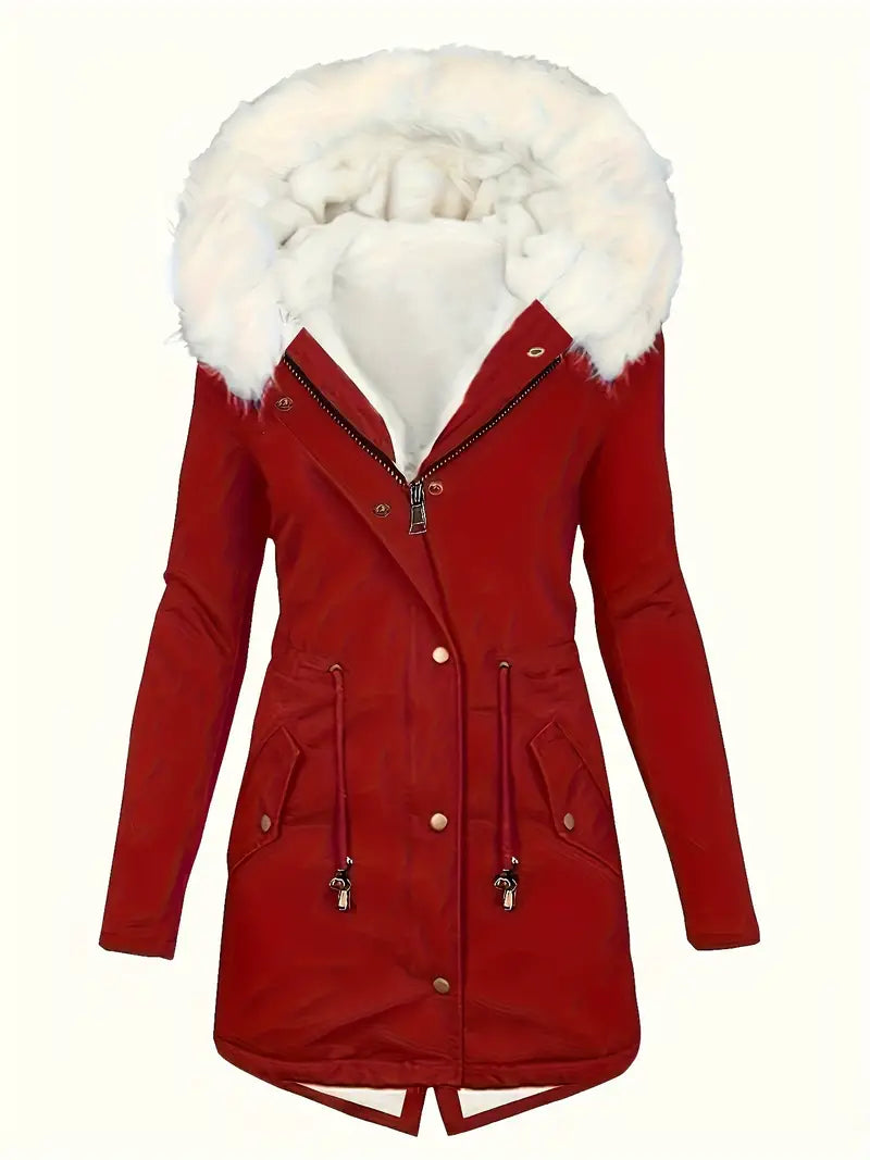 Åshild - Parka à capuche avec bordure en fourrure