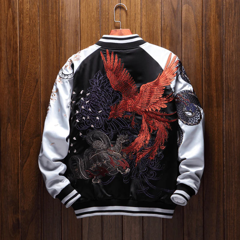 Sukajan - Veste souvenir de quatre créatures légendaires