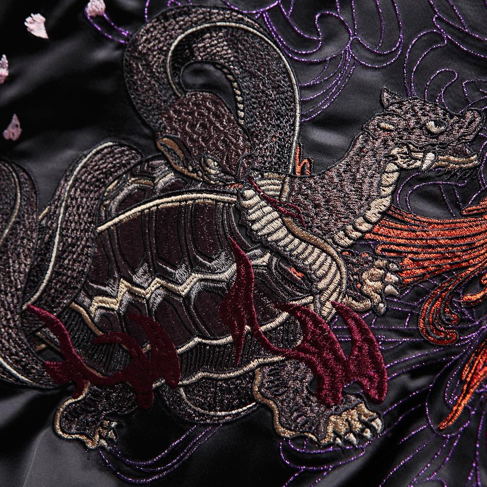 Sukajan - Veste souvenir de quatre créatures légendaires
