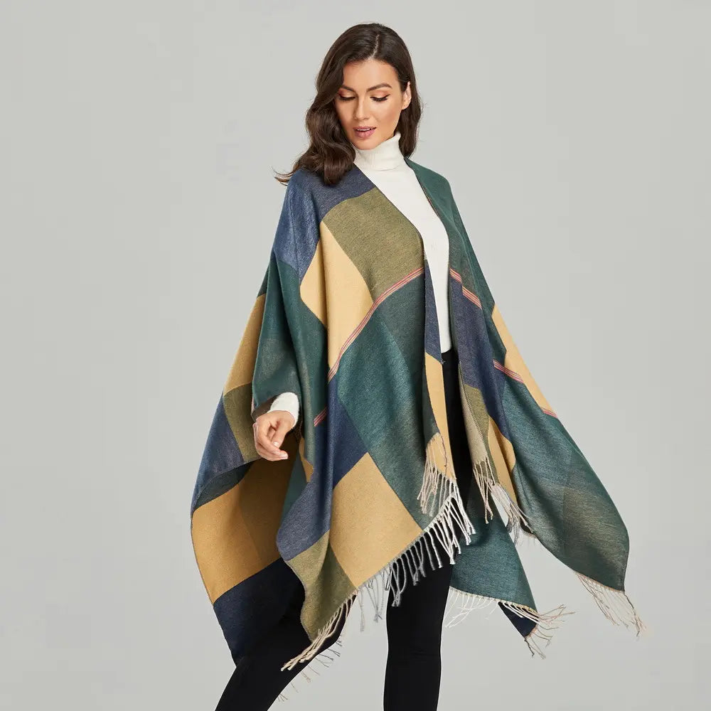 Elea - Écharpe en laine à mailles surdimensionnée pour femme | Écharpe d'automne et d'hiver confortable et élégante