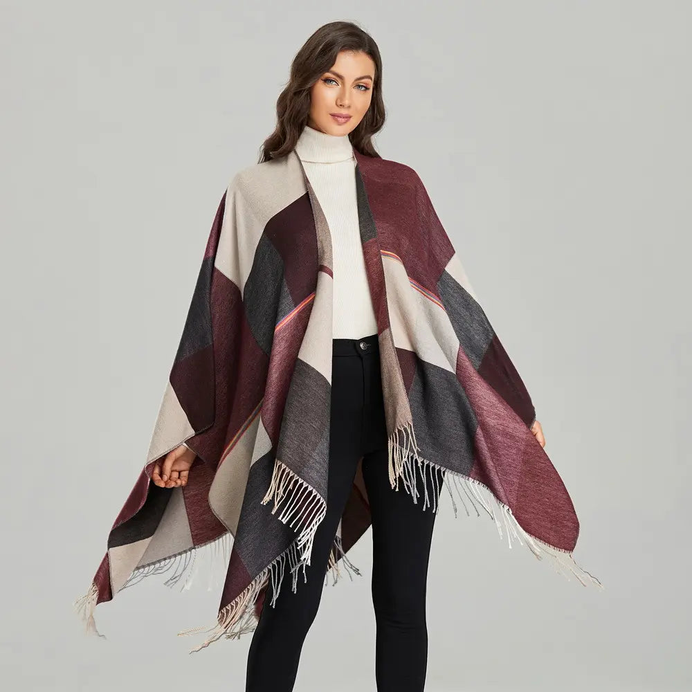Elea - Écharpe en laine à mailles surdimensionnée pour femme | Écharpe d'automne et d'hiver confortable et élégante