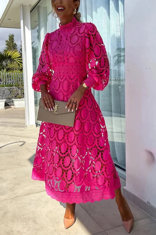 Aria - Robe mi-longue brodée de luxe