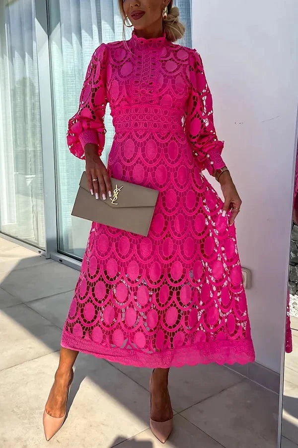 Aria - Robe mi-longue brodée de luxe