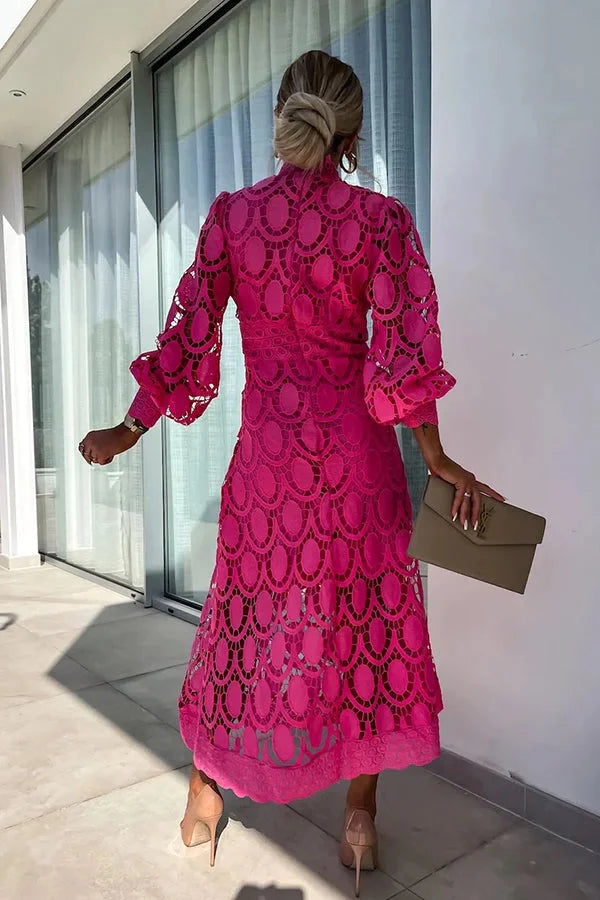 Aria - Robe mi-longue brodée de luxe