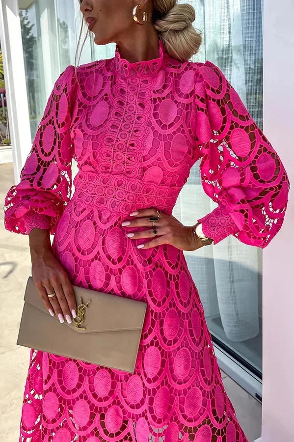 Aria - Robe mi-longue brodée de luxe