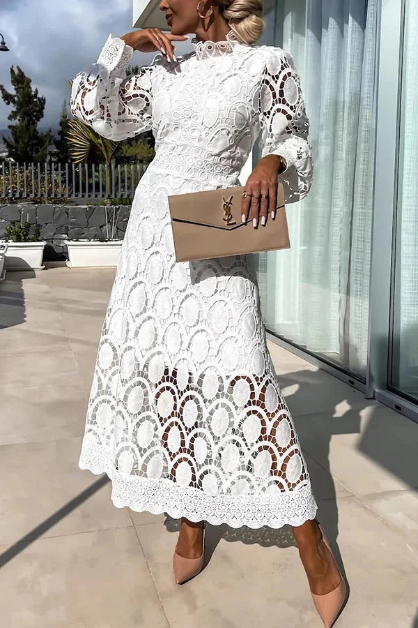 Aria - Robe mi-longue brodée de luxe