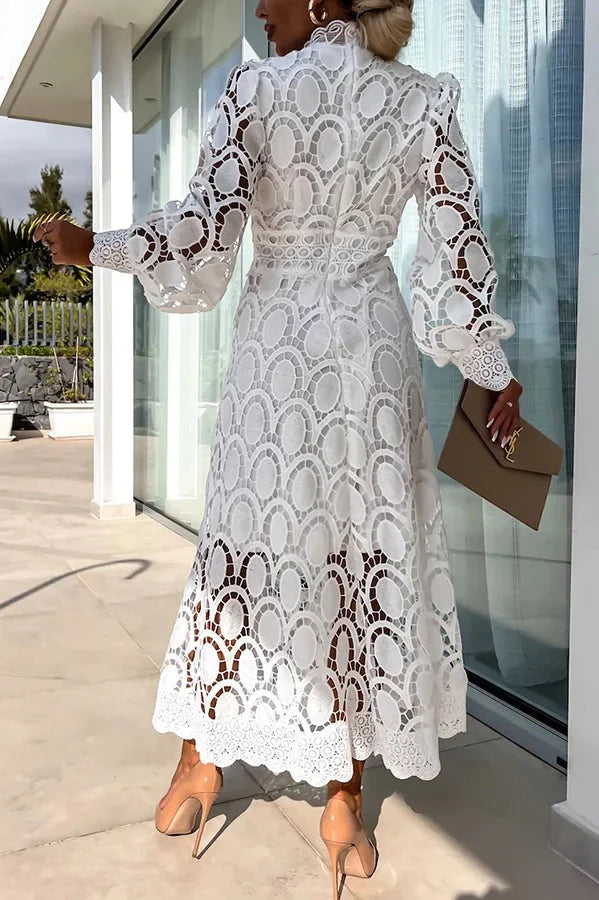 Aria - Robe mi-longue brodée de luxe
