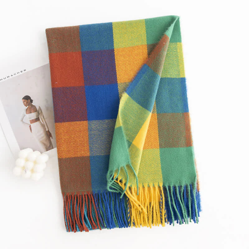 "Anais - Écharpe à franges vibrante pour femme aux couleurs vives et accrocheuses"