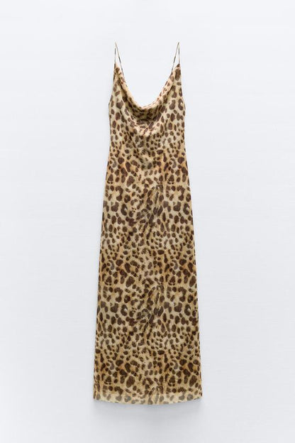 JULIA - Robe à imprimé léopard au style raffiné