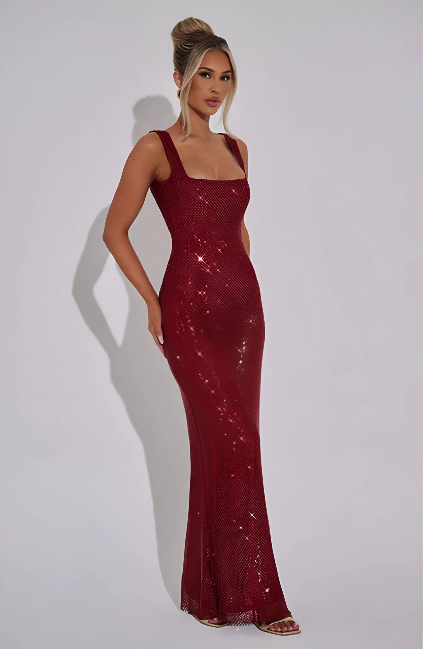 Robe longue en maille scintillante Celestia