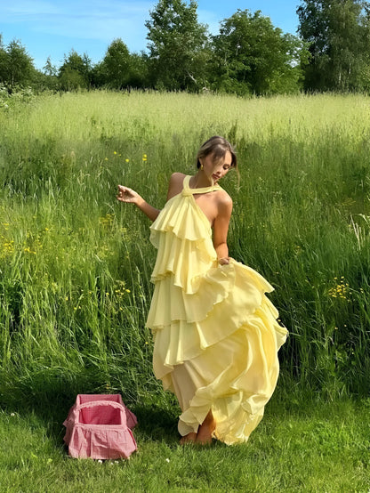 Robe longue à volants Amélie