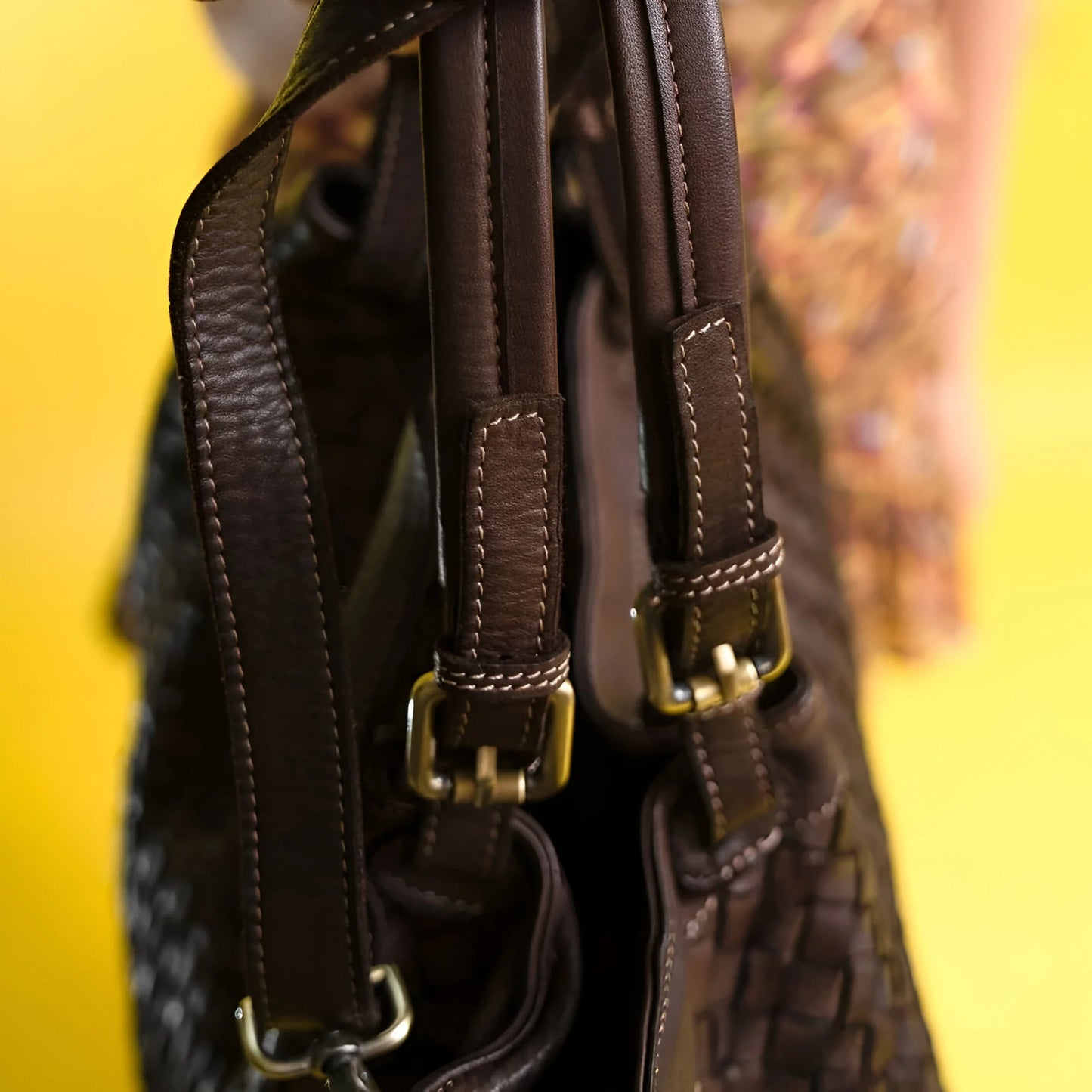 Lorène - Sac bandoulière en cuir tressé