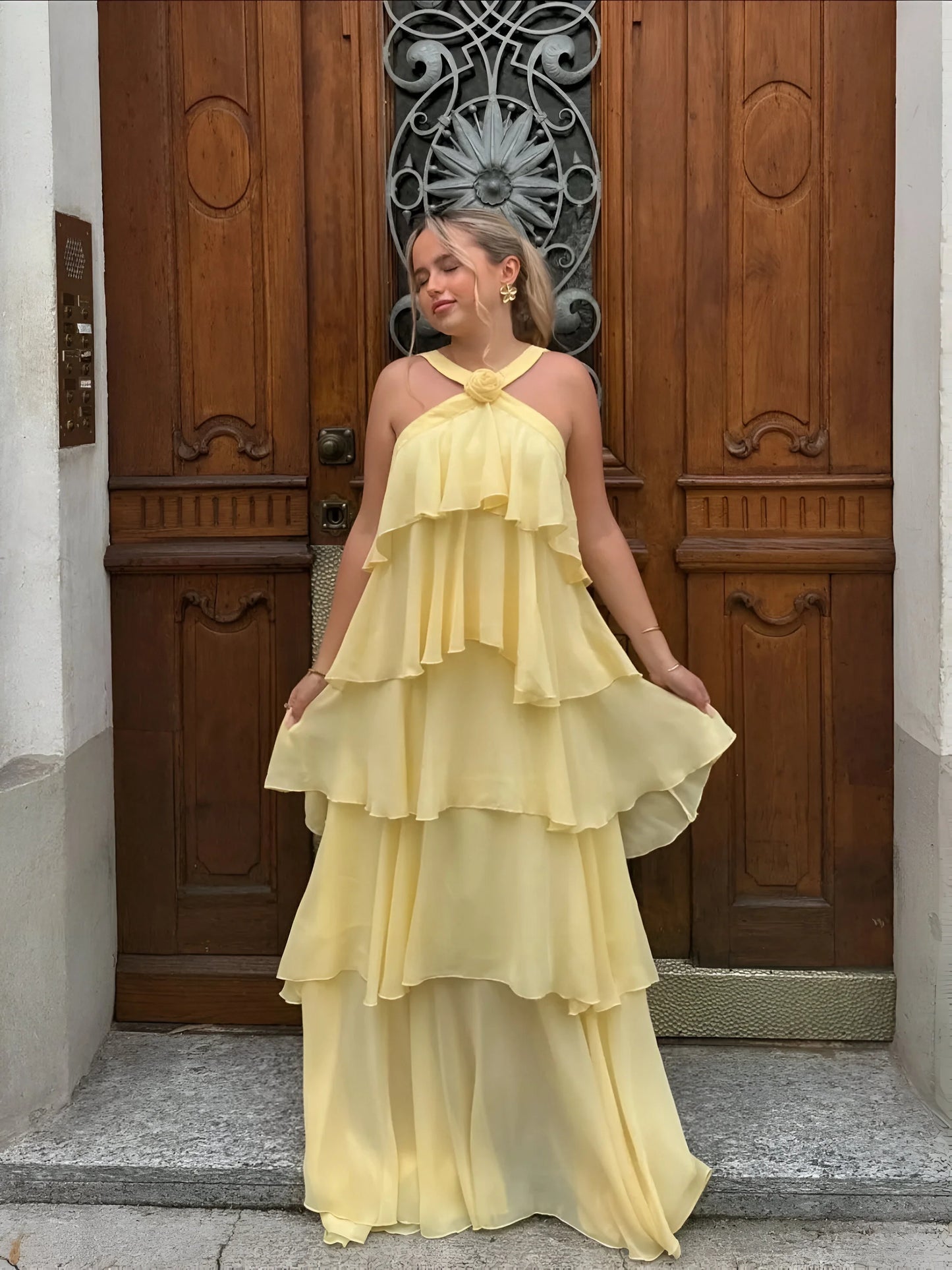 Robe longue à volants Amélie