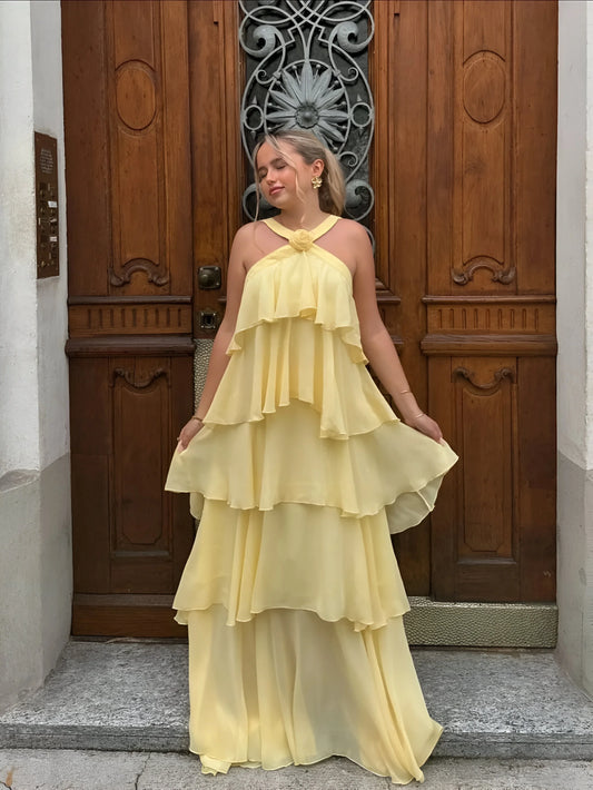 Amélie Ruffle Tiered Maxi Dress