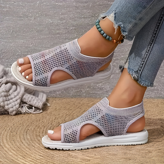 GERDA - COLORFUL KNITTED STRETCH MESH SANDALS