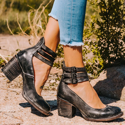 Liesl – high Quallity Buckled Leather Heels
