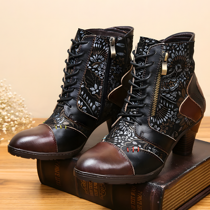 Zoja - Waterproof Booties with Floral Pattern