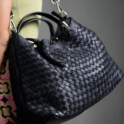 Lorène - Sac bandoulière en cuir tressé