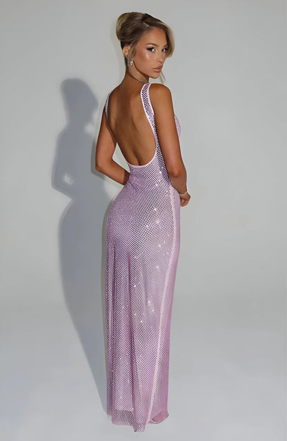 Robe longue en maille scintillante Celestia