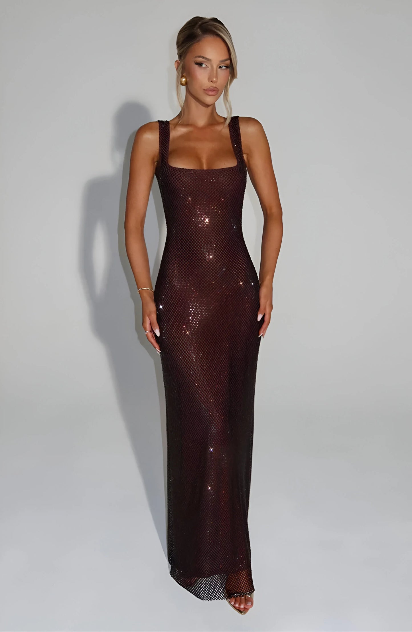 Robe longue en maille scintillante Celestia