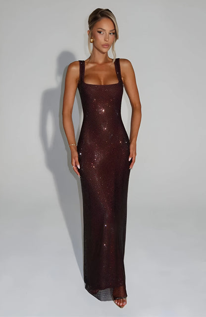 Robe longue en maille scintillante Celestia