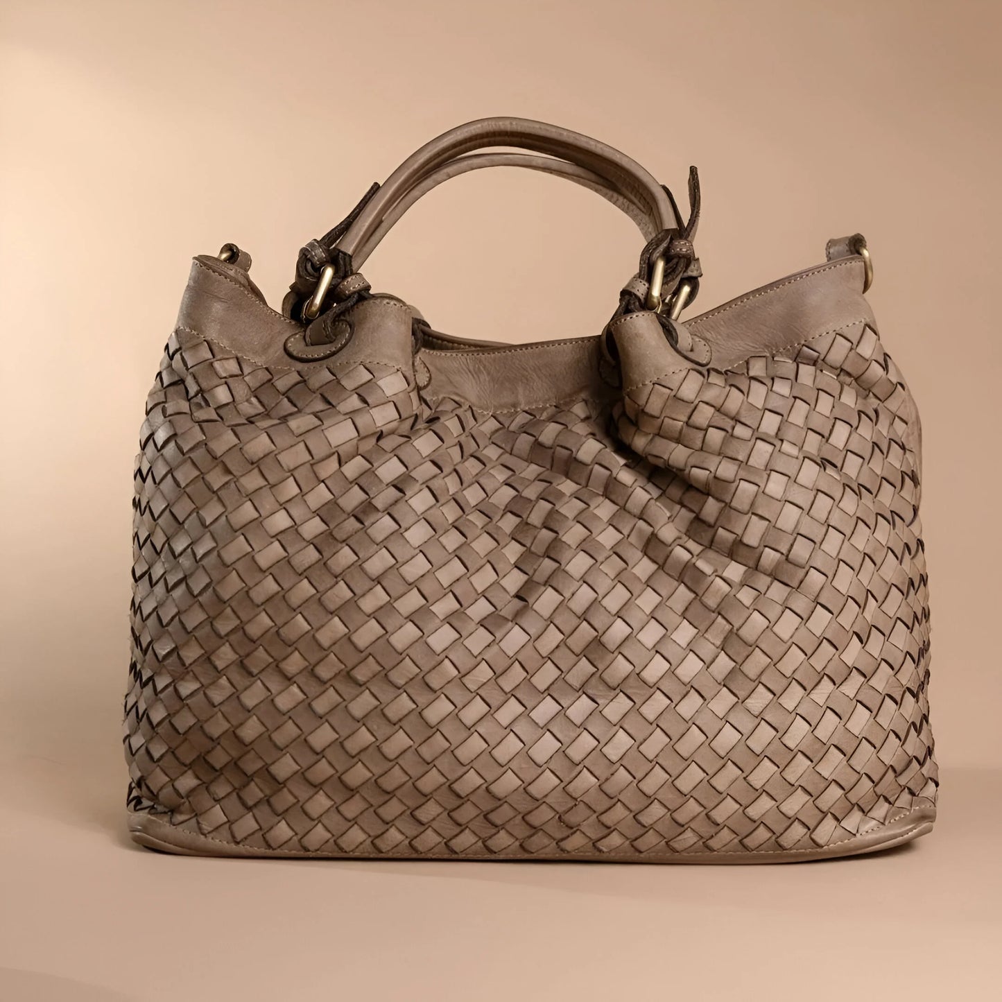 Lorène - Sac bandoulière en cuir tressé