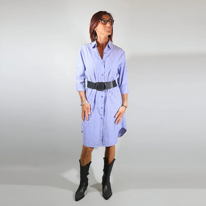 Vérane - Robe chemise boutonnée à rayures
