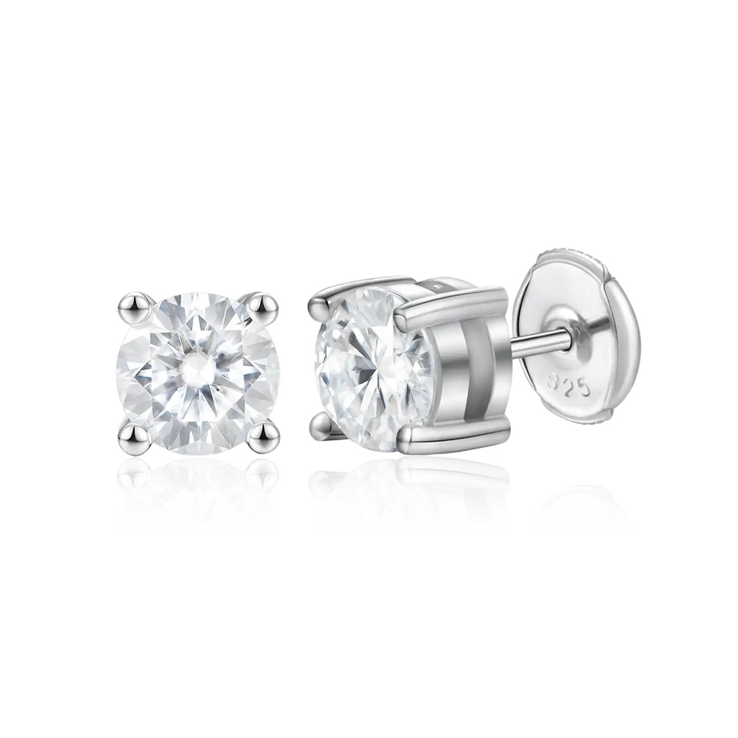 Alicia - Boucles d'oreilles à tige rondes en oxyde de zirconium