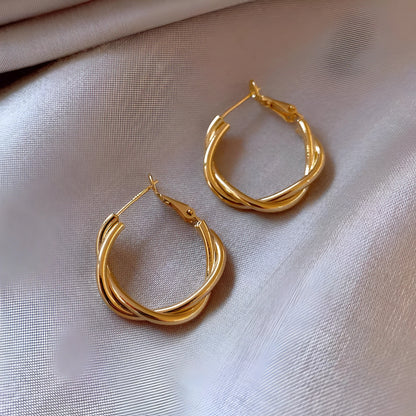 Élina - Gold-Plated Bold Hoop Earrings