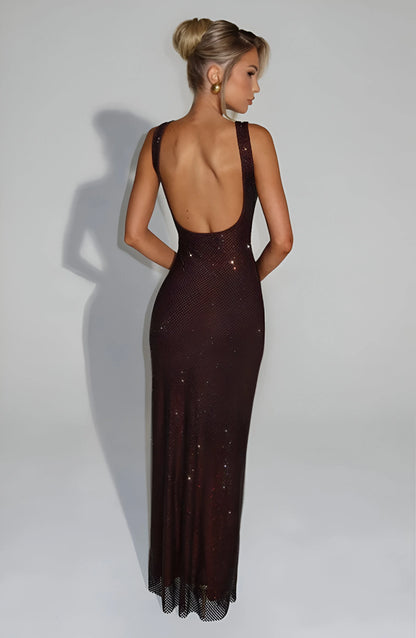 Robe longue en maille scintillante Celestia