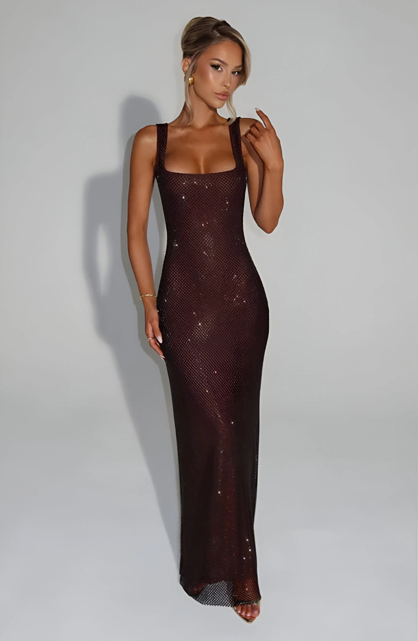 Robe longue en maille scintillante Celestia