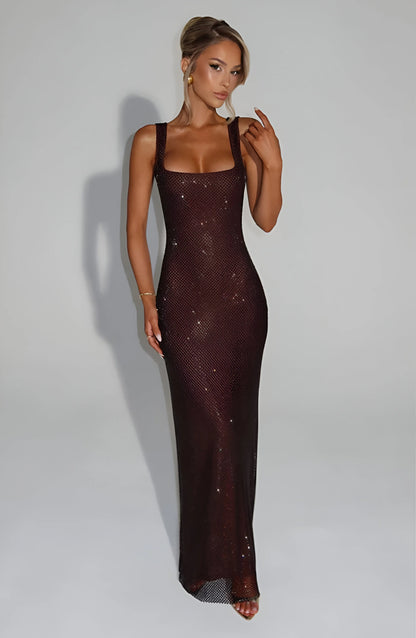 Robe longue en maille scintillante Celestia