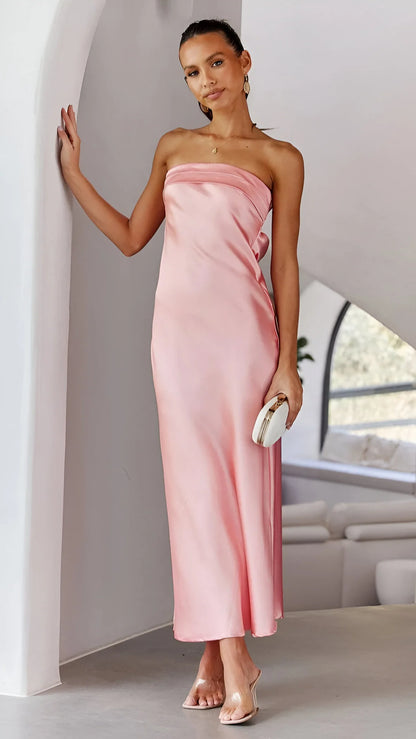 Aveline - Élégante robe dos nu en soie