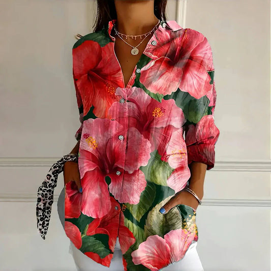 Hibiscus- Casual Bloom Shirt