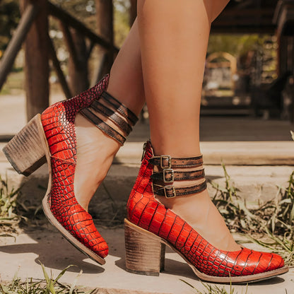 Liesl – high Quallity Buckled Leather Heels